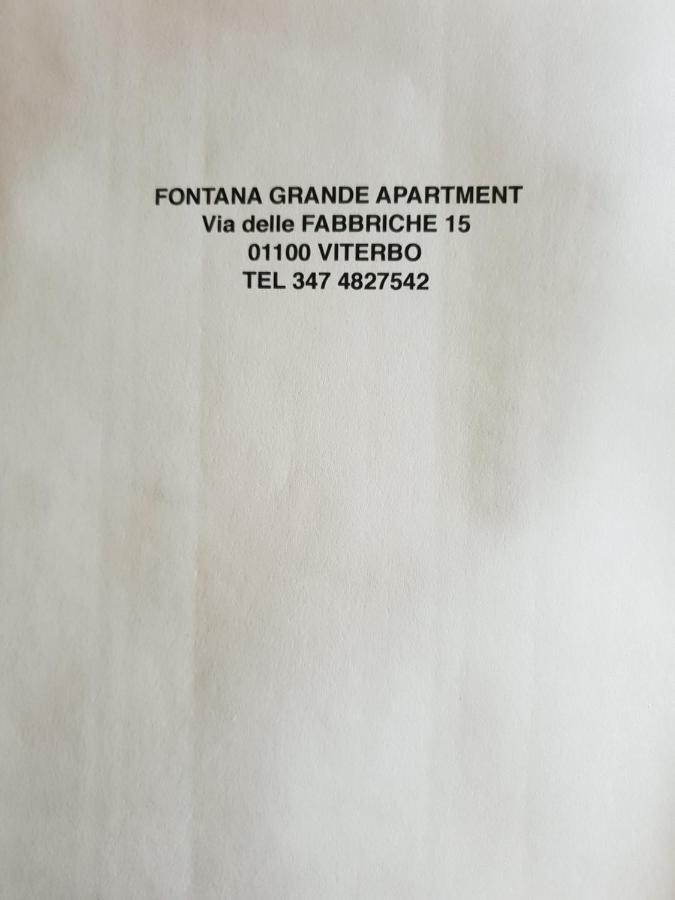 Fontana Grande Apartment Viterbo Eksteriør billede